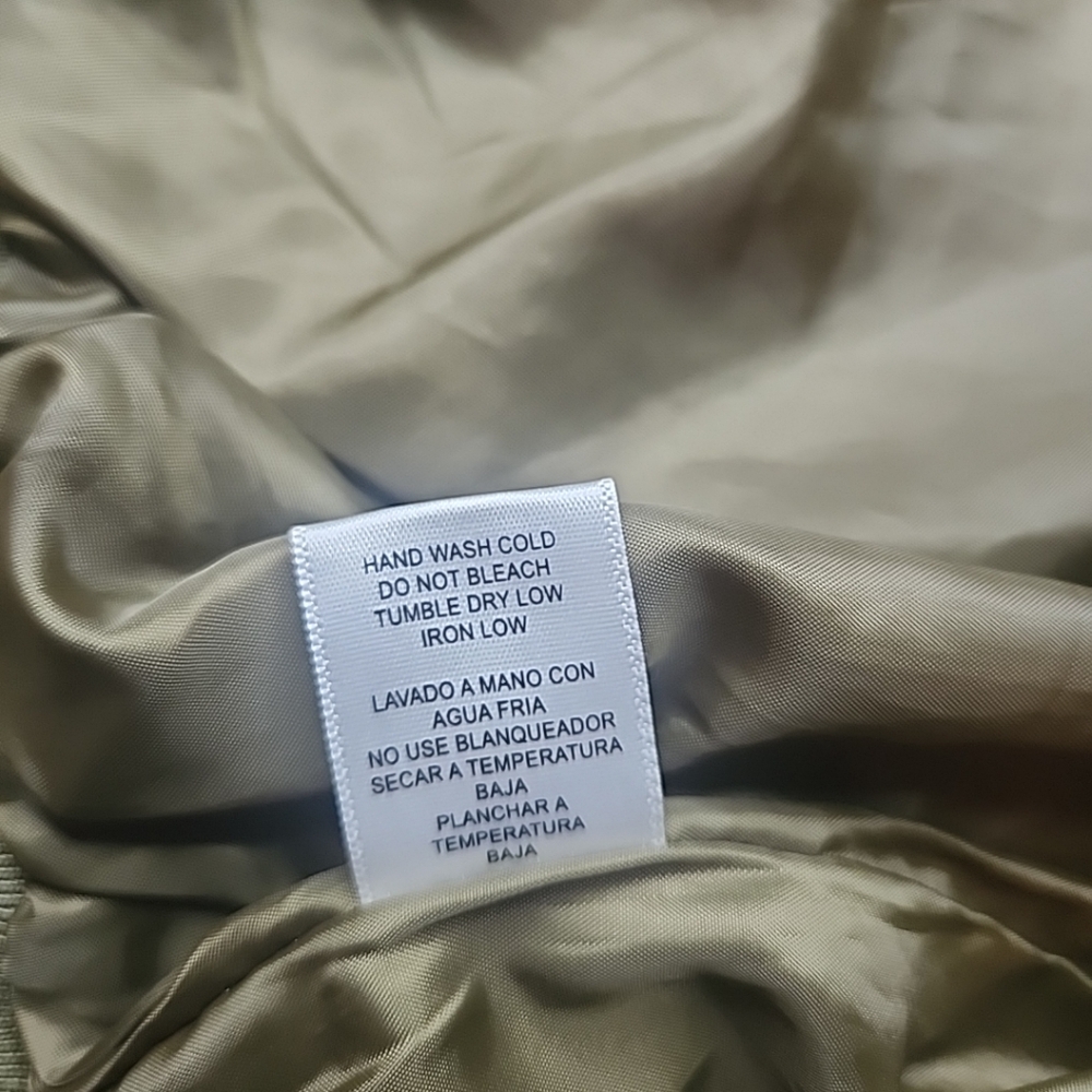 Love Tree Olive Green Floral Embroidered Bomber Jacket. Size Medium - Picture 11 of 12